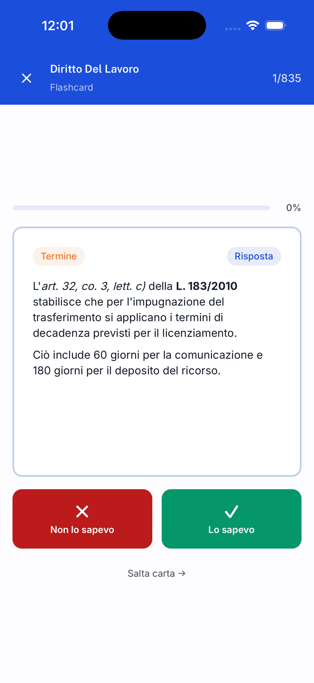 Flashcard concorsi pubblici per memorizzazione