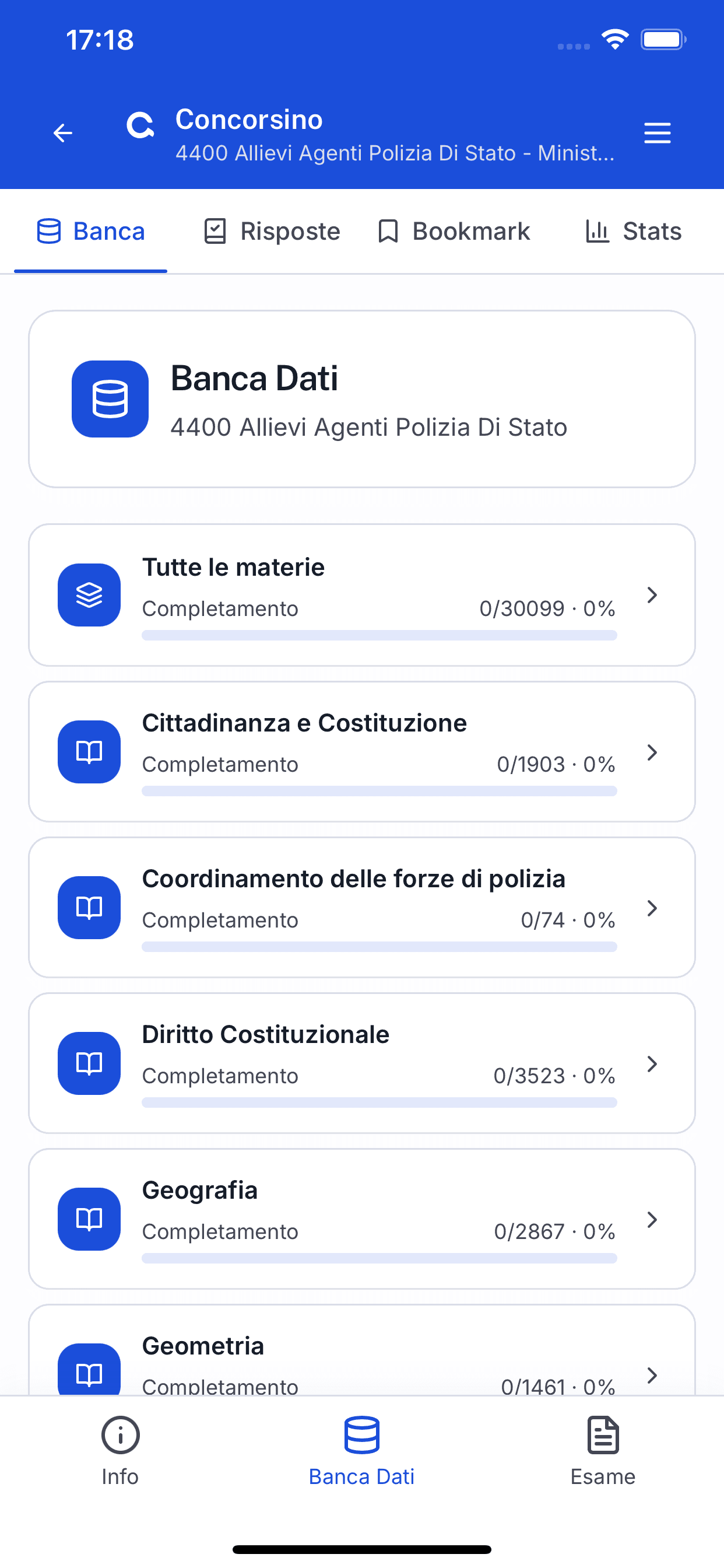 Banca dati concorsi nell'app Concorsino